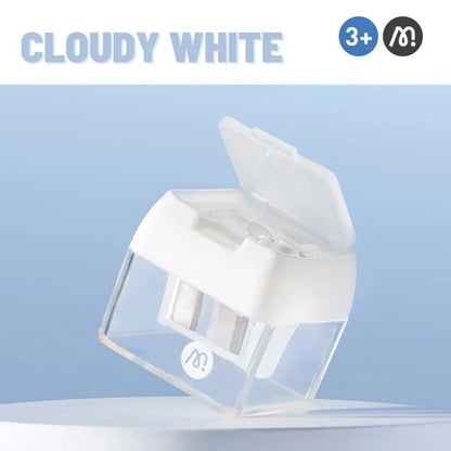 Mideer - Three-hole Pencil Sharpener - Cloud White - Age 3+ | ميدير - براية أقلام رصاص بثلاث فتحات - أبيض - العمر 3+
