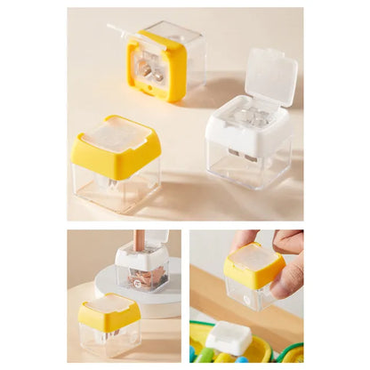 Mideer - Three-hole Pencil Sharpener - Cloud White - Age 3+ | ميدير - براية أقلام رصاص بثلاث فتحات - أبيض - العمر 3+