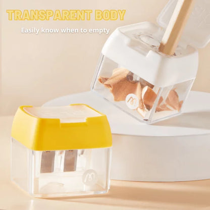 Mideer - Three-hole Pencil Sharpener - Turmeric Yellow - Age 3+ | ميدير - براية أقلام رصاص بثلاث فتحات - أصفر - العمر 3+