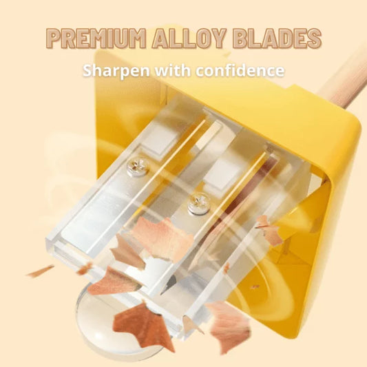 Mideer - Three-hole Pencil Sharpener - Turmeric Yellow - Age 3+ | ميدير - براية أقلام رصاص بثلاث فتحات - أصفر - العمر 3+