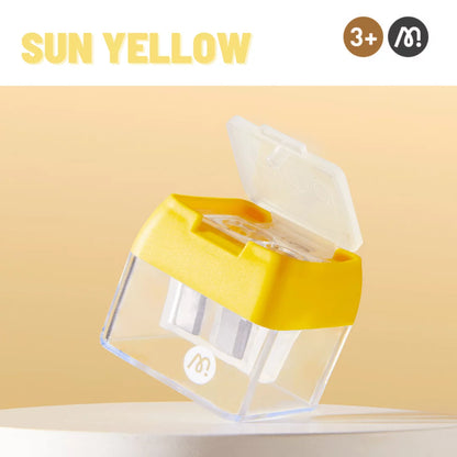 Mideer - Three-hole Pencil Sharpener - Turmeric Yellow - Age 3+ | ميدير - براية أقلام رصاص بثلاث فتحات - أصفر - العمر 3+