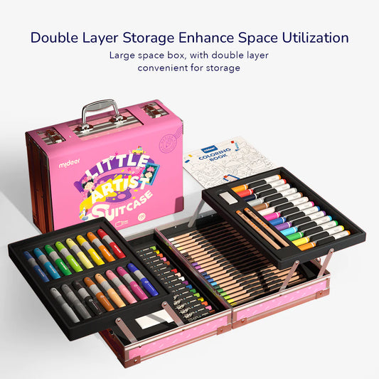 Mideer - Artist Suitcase - Pink - Age 3+ | ميدير - حقيبة الفنان - وردي - العمر 3+