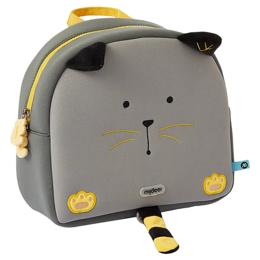 Mideer - Kids Backpack - We Are Friends - Kitten - Grey - Age 3-6 | ميدير - حقيبة ظهر نحن أصدقاء - شكل قطة - لون رمادي - العمر 3-6