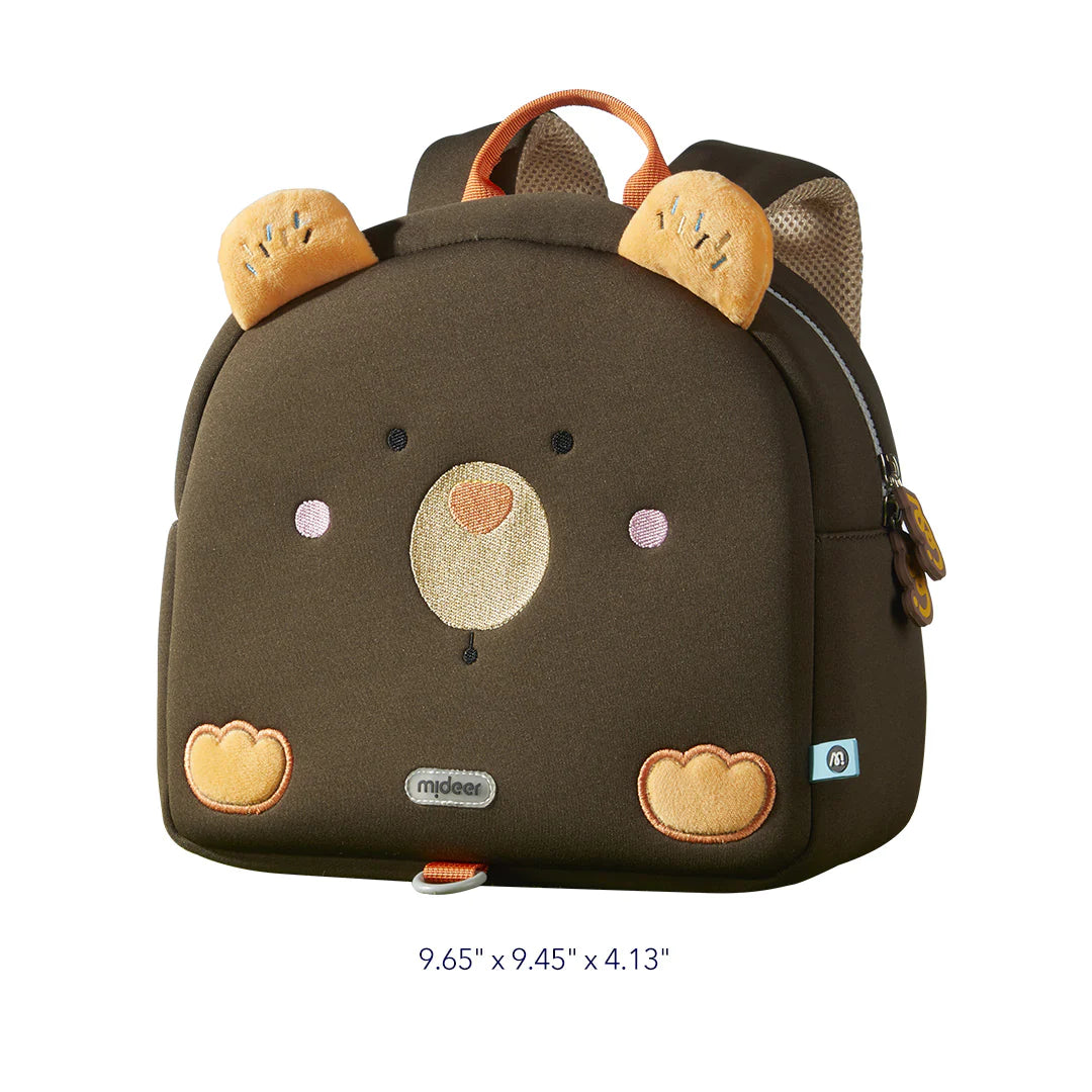 Mideer - Kids Backpack - We Are Friends - Bear - Age 3-6 | من ميدير - حقيبة ظهر - شكل دب - لون بني - العمر 3-6