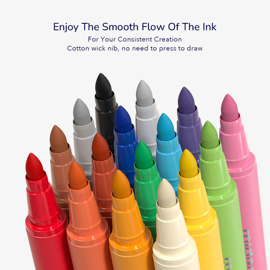 Mideer - Versatile Paint Marker - 16 colors - Age 3+ | ميدير - أقلام التلوين متعددة الاستخدامات - 16 ألوان - العمر 3+