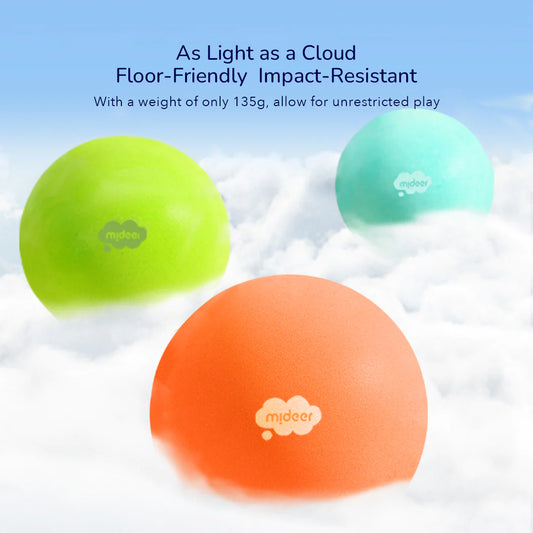 Mideer - Quiet Fluffy Ball - Tropical Orange - 24cm Diameter - Age +3 | ميدير - كرة اسفنجية للعب الهادئ - برتقالي استوائي - قطر 24 سم - العمر +3
