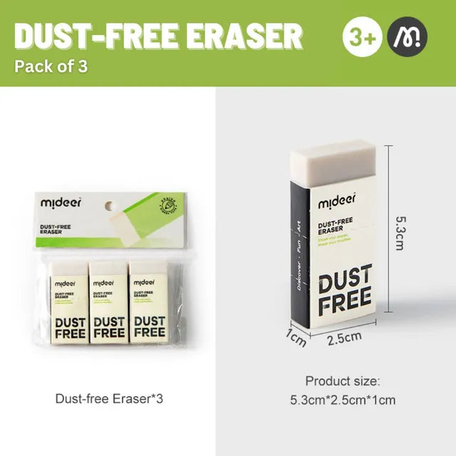 Mideer - Dust Free Eraser - Age 3+ | ميدير - ممحاة بدون آثار - العمر 3+
