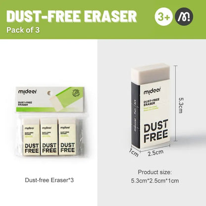 Mideer - Dust Free Eraser - Age 3+ | ميدير - ممحاة بدون آثار - العمر 3+