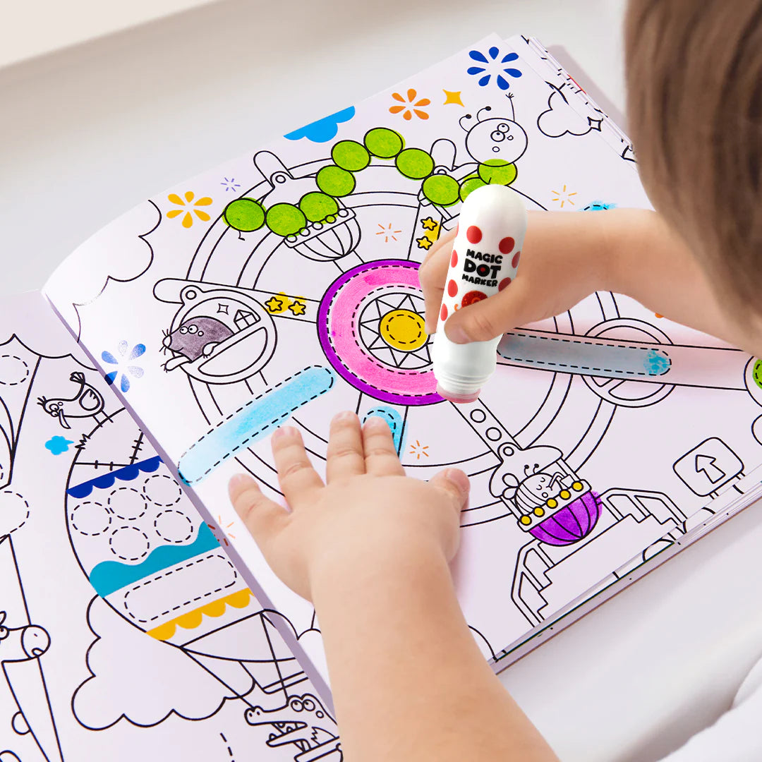 Mideer - Magic Dot Dot - Wonderland - Age 2+ | ميدير - كتاب التوصيل والتلوين السحري دوت دوت - بلاد العجائب - العمر 2+