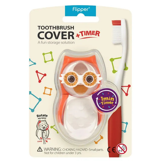 Toothbrush Cover Flp Owl / Hearty The World’s First Self-Opening & Closing Toothbrush Cover  غطاء فرشاة أسنان للأطفال على شكل بومة بألوان حيوية ومرحة أول غطاء فرشاة أسنان ذاتي الفتح والإغلاق في العالم