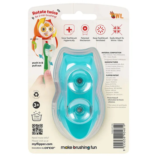 Toothbrush Cover Flp Owl / Smarty The World’s First Self-Opening & Closing Toothbrush Cover     أول غطاء فرشاة أسنان ذاتي الفتح والإغلاق في العالمغطاء فرشاة أسنان للأطفال على شكل بومة ذكية وأنيقة