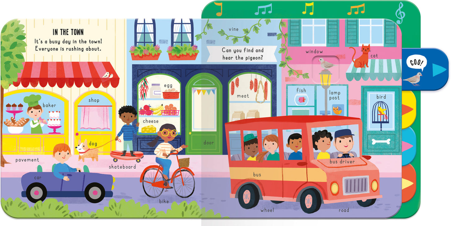 Out and About – Children’s Pull-Tab Sound Book