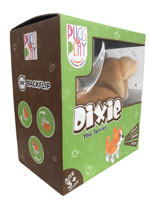 PUGS AT PLAY- FLIPPING DIXIE لعبة الجرو المحشو ديكسي