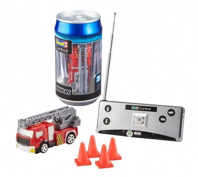 RC MINI FIRE TRUK IN CAN RECHARGABLE شاحنة إطفاء RC صغيرة قابلة للشحن داخل علبة