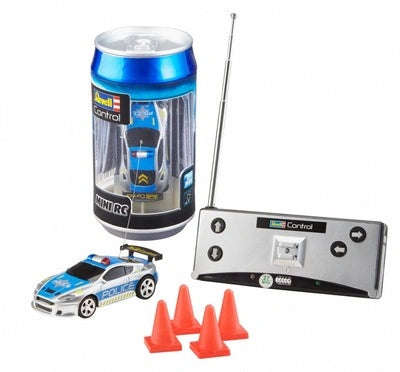 RC MINI POLICE CAR IN CAN RECHARGABLE سيارة شرطة RC صغيرة قابلة للشحن داخل علبة