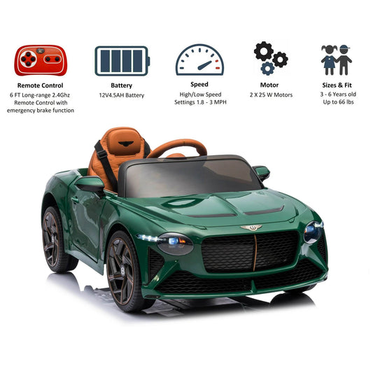 Bentley Bacalar Licensed R/C Ride on Car- 12V7AH*1 Battery - 4motor | سيارة كهربائية للأطفال بترخيص بنتلي باكالار وتعمل بالتحكم عن بعد - بطارية 12 فولت 7 أمبير ×1 - 4 محركات