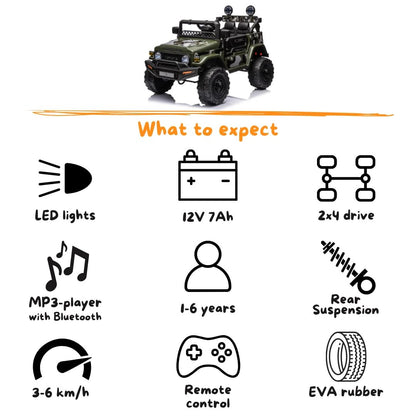 Toyota FJ Cruiser Licensed R/C Ride on Car -12V4.5AH*1battery- 4motors | سيارة كهربائية للأطفال بترخيص تويوتا FJ كروزر وتعمل بالتحكم عن بعد - بطارية 12 فولت 4.5 أمبير ×1 - 4 محركات