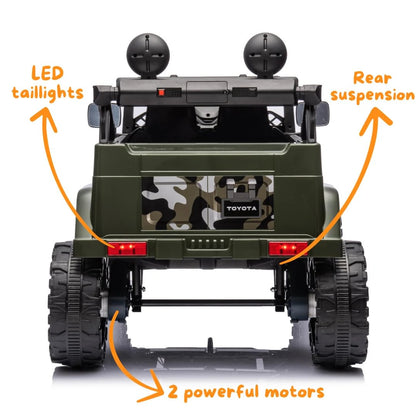 Toyota FJ Cruiser Licensed R/C Ride on Car -12V4.5AH*1battery- 4motors | سيارة كهربائية للأطفال بترخيص تويوتا FJ كروزر وتعمل بالتحكم عن بعد - بطارية 12 فولت 4.5 أمبير ×1 - 4 محركات
