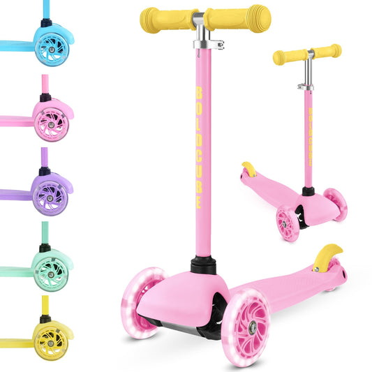 Bold Cube - Three Wheel Scooter Teeny - Pink - Age 3-6 | بولدكيوب - سكوتر صغير - ثلاث عجلات - وردي - العمر 3-6
