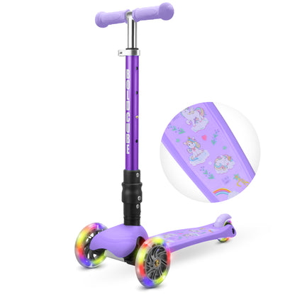 Bold Cube - Three Wheel Scooter Teeny - Unicorn Purple - Age 3-8 | بولدكيوب - سكوتر صغير - ثلاث عجلات - يونيكورن بنفسجي - العمر 3-8