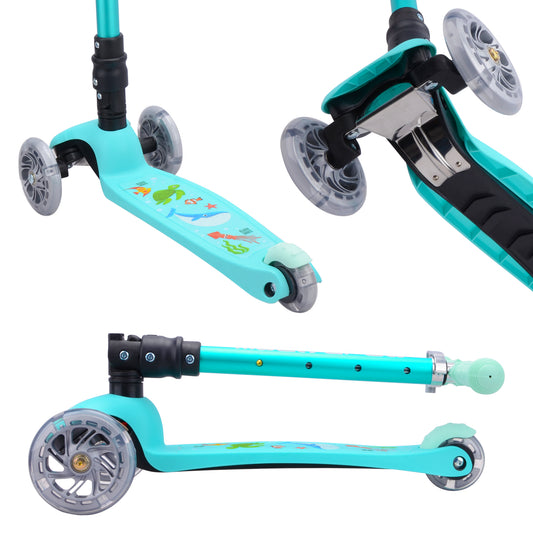 Bold Cube - Three Wheel Scooter Teeny - Ocean Aqua - Age 3-8 | بولدكيوب - سكوتر صغير - ثلاث عجلات - محيط أزرق - العمر 3-8