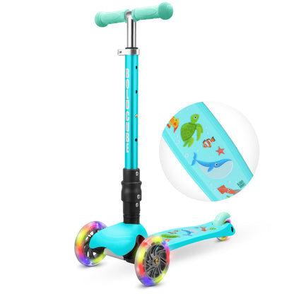 Bold Cube - Three Wheel Scooter Teeny - Ocean Aqua - Age 3-8 | بولدكيوب - سكوتر صغير - ثلاث عجلات - محيط أزرق - العمر 3-8