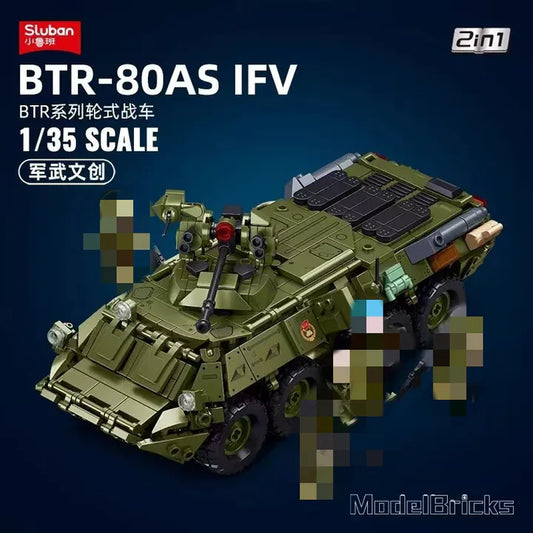 sluban ModelBricks BTR80AS Infantry Fighting Vehicle 2 in 1 – 611 Pieces