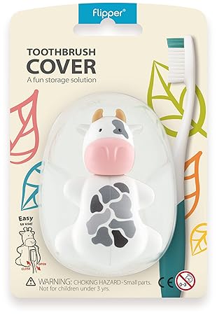 Toothbrush Cover Flp Fun Animal / Cow غطاء فرشاة أسنان بشكل بقرة