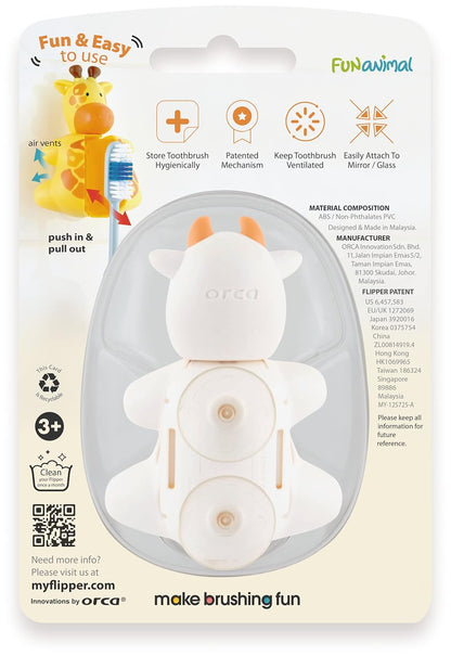 Toothbrush Cover Flp Fun Animal / Cow غطاء فرشاة أسنان بشكل بقرة