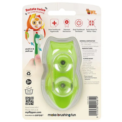 Toothbrush Cover Flp Owl / Earthy The World’s First Self-Opening & Closing Toothbrush Cover  أول غطاء فرشاة أسنان ذاتي الفتح والإغلاق في العالم غطاء فرشاة أسنان للأطفال على شكل بومة بألوان هادئة وأنيقة