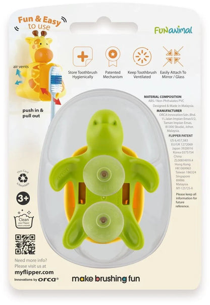 Toothbrush Cover  Flp Fun Animal / Turtle  غطاء فرشاة أسنان للأطفال بشكل سلحفاة لطيفة ومرحة