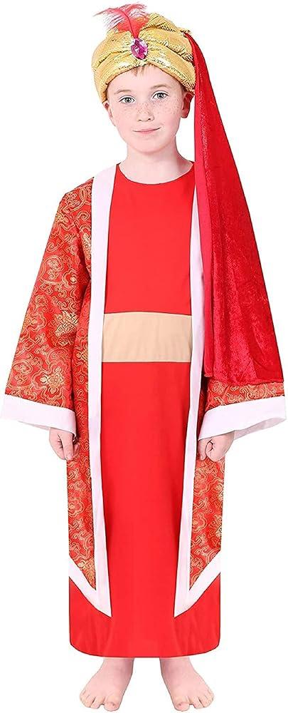 Red Nativity King Costume – Royal Biblical Wise Man Outfit زي الملك الأحمر للميلاد – زي ملك حكيم بتصميم ملكي