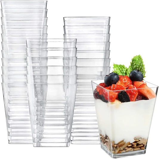 Mini Dessert Cups – 25 PCS, Clear Disposable Cups for Desserts & Party Treats كاسات حلويات صغيرة – 25 قطعة، كاسات شفافة لتقديم الحلويات وتوزيعات الحفلات