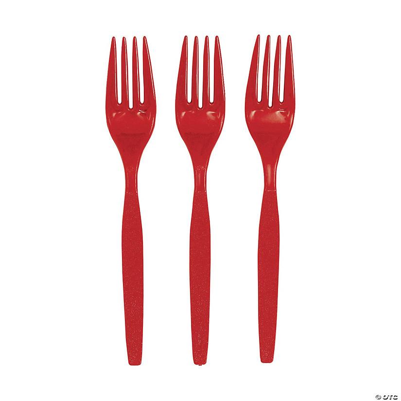 Red Plastic Forks – 20 PCS, Disposable Party Cutlery, Elegant & Durable Design for Birthdays, Events & Celebrations شوك بلاستيك احمر – 20 قطعة، أدوات طعام للاستعمال مرة واحدة، تصميم أنيق ومتین للحفلات والمناسبات