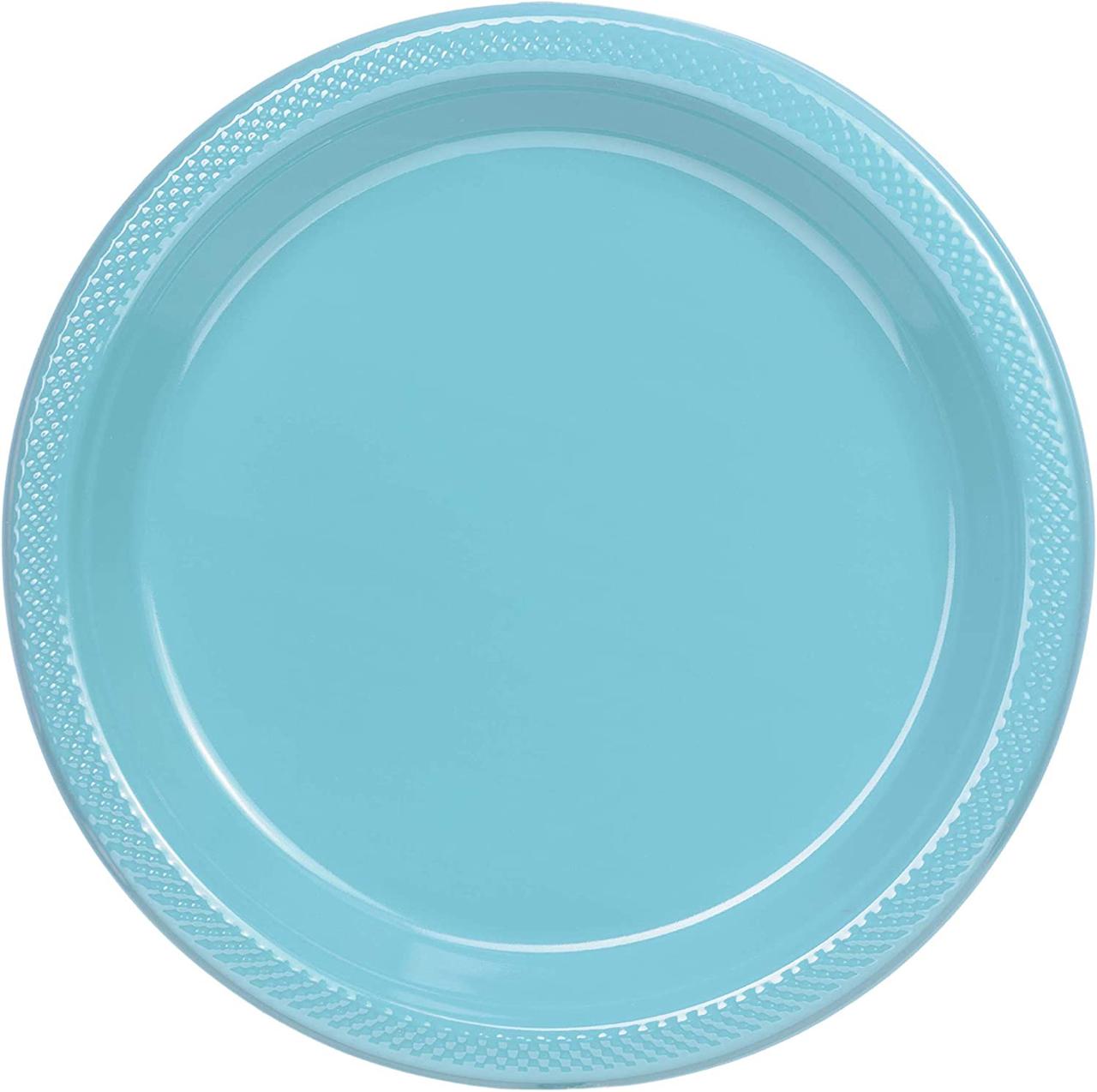 Sky Blue Plastic Plates – 10 PCS, Disposable Party Plates, Elegant & Durable Design for Birthdays, Events & Celebrations صحون بلاستيك ازرق سماوي – 10 قطع، صحون حفلات للاستعمال مرة واحدة، تصميم أنيق ومتین للمناسبات والحفلات