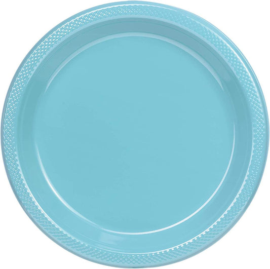 Sky Blue Plastic Plates – 10 PCS, Disposable Party Plates, Elegant & Durable Design for Birthdays, Events & Celebrations صحون بلاستيك ازرق سماوي – 10 قطع، صحون حفلات للاستعمال مرة واحدة، تصميم أنيق ومتین للمناسبات والحفلات