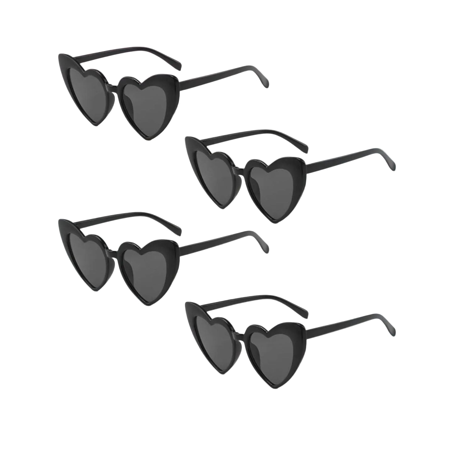 Heart Glasses - Black 1 PCS–, Stylish & Fun Eyewear for Birthdays, Events & Photo Booth Accessories نظارات حفلات اسود شكل قلب– قطعة واحدة، نظارات أنيقة ومرحة للمناسبات وأعياد الميلاد والتصوير