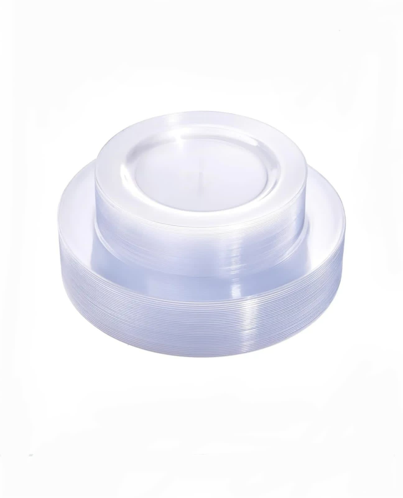 Large plain Plastic Plates – 10 PCS, 27cm Premium Quality Disposable Party Plates, Elegant & Durable for Events & Celebrations صحون بلاستيك كبيرة شفاف – 10 قطع، 27سم، صحون حفلات عالية الجودة للاستعمال مرة واحدة، أنيقة ومتينة للمناسبات