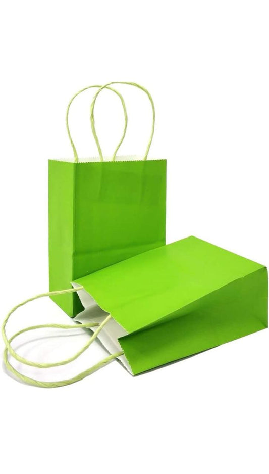 Light Green  Bags – 4 PCS, 21×15 cm Gift Bags for Birthdays & Events, Durable & Stylish Treat Bags أكياس حفلات اخضر فاتح– 4 قطع، قياس 21×15 سم، أكياس هدايا للحفلات والمناسبات، متينة وأنيقة