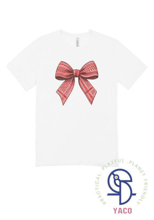 تي شيرت ببيونة أردنية مميز مناسب لعيد الاستقلال للاطفال Jordanian Bow Tie T-Shirt Perfect for Independence Day for kids