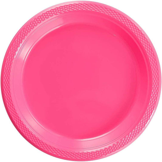 Pink Plastic Plates – 10 PCS, Disposable Party Plates, Elegant & Durable Design for Birthdays, Events & Celebrations صحون بلاستيك وردي – 10 قطع، صحون حفلات للاستعمال مرة واحدة، تصميم أنيق ومتین للمناسبات والحفلات