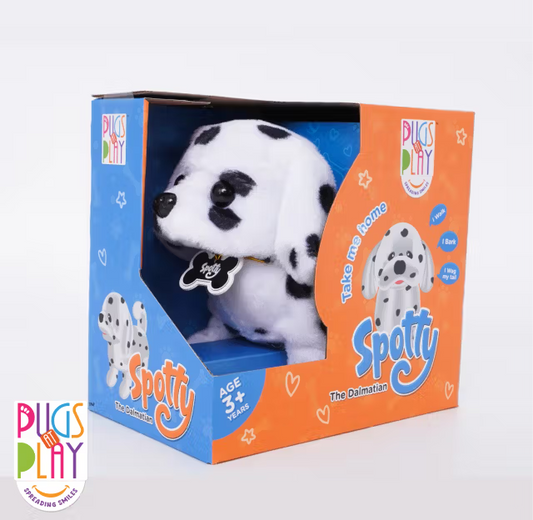 PUGS AT PLAY WALKING SPOTTY 6.5in لعبة الجرور سبوتي المحشو المتحرك