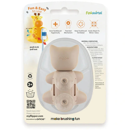 Toothbrush Cover  Flp Fun Animal / Cat غطاء فرشاة أسنان للأطفال بشكل قطة لطيفة ومرحة