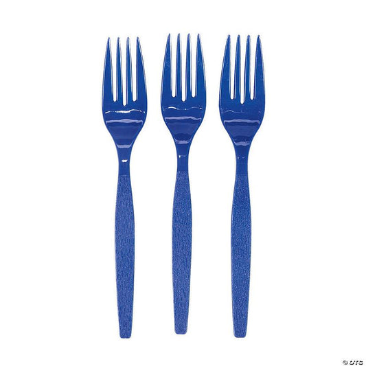 Navy Blue Plastic Forks – 20 PCS, Disposable Party Cutlery, Elegant & Durable Design for Birthdays, Events & Celebrations شوك بلاستيك نيلي – 20 قطعة، أدوات طعام للاستعمال مرة واحدة، تصميم أنيق ومتین للحفلات والمناسبا