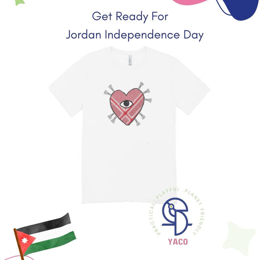 Independence Day T-Shirt – Unique Keffiyeh Design adults تي شيرت عيد الاستقلال –  تصميم الكوفية بشكل مميز للكبار