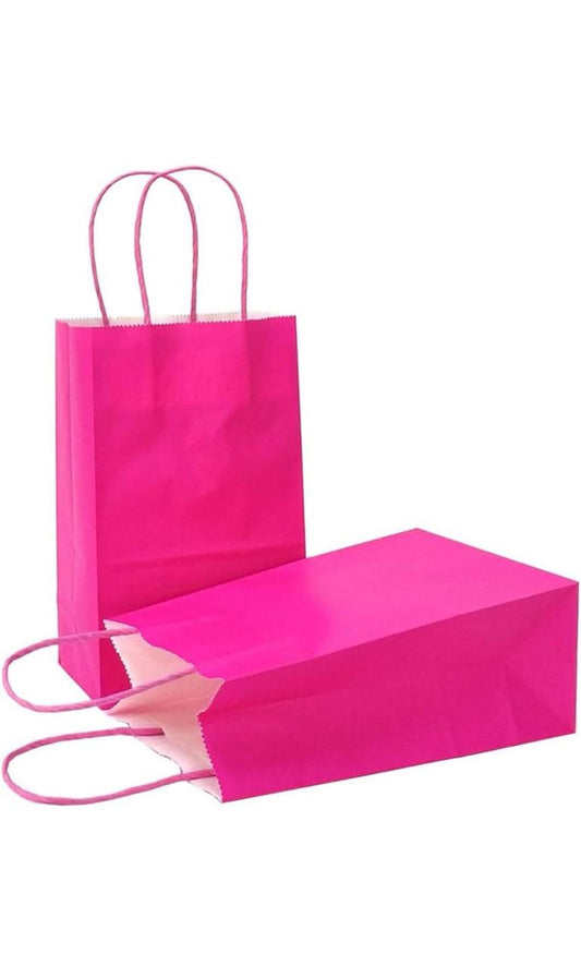 fuchsia Party Bags – 4 PCS, 21×15 cm Gift Bags for Birthdays & Events, Durable & Stylish Treat Bags أكياس حفلات فوشي – 4 قطع، قياس 21×15 سم، أكياس هدايا للحفلات والمناسبات، متينة وأنيقة