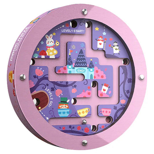 Mideer - Double-side Steel Ball Maze - Wonderland - Age: 3+ | ميدير - متاهة الكرة الفولاذية المزدوجة - بلاد العجائب - العمر: 3+