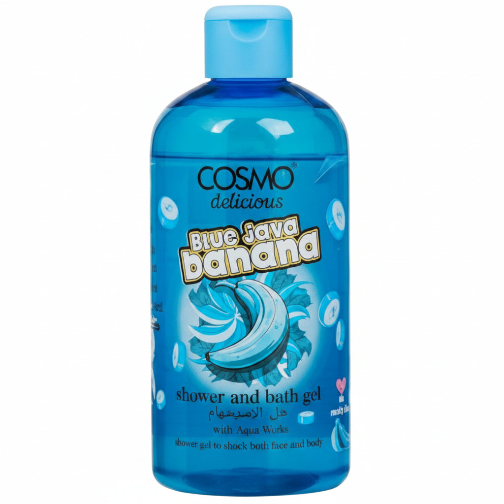 جل استحمام وشاور Cosmo Delicious Blue Java Banana – تنظيف منعش برائحة الموز الحلوة Cosmo Delicious Blue Java Banana Shower & Bath Gel – Refreshing Clean & Sweet Banana Scent