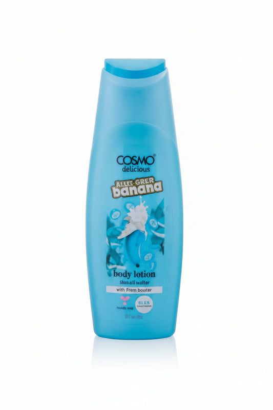 لوشن جسم Cosmo Delicious Blue Java Banana – ترطيب عميق برائحة الموز الحلوة والمنعشة Cosmo Delicious Blue Java Banana Body Lotion – Deep Moisture & Sweet Banana Fragrance