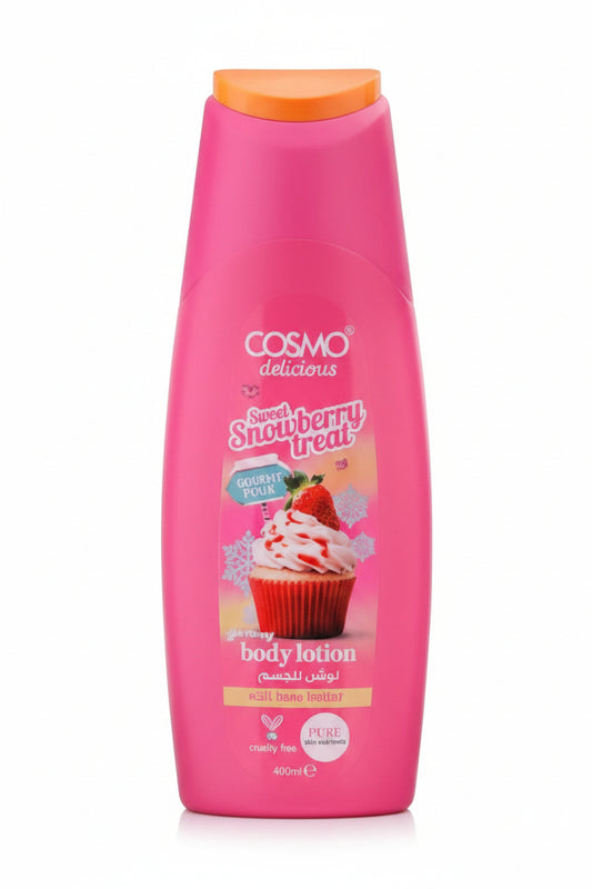 لوشن جسم Cosmo Delicious Sweet Snowberry Treat – ترطيب عميق برائحة التوت الحلوة المنعشة Cosmo Delicious Sweet Snowberry Treat Body Lotion – Deep Moisture & Sweet Berry Fragrance